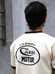 The Real McCoy's Whizz Gunner Tee – Cream/Black (MC25016-301)