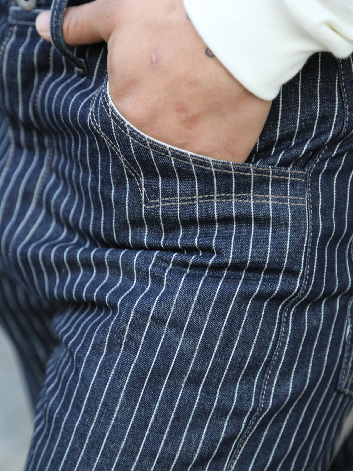 Blue Blanket 11 oz. Japanese Pinstripe Selvedge denim – Dark Indigo (IJ1 JP03)
