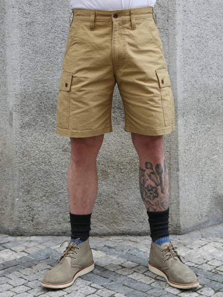 Iron Heart 9oz Canvas Military Cargo Shorts – Beige (IH-740-BEI)