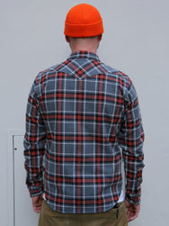 Iron Heart IHSH-369-GRY – 12oz Heavy Flannel Herringbone Check Western Shirt - Grey