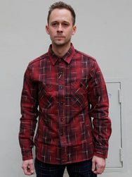 Studio d'Artisan "Midare Kasuri" Heavyweight Check Flannel Shirt – Red (5698)