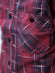 Studio d'Artisan "Midare Kasuri" Heavyweight Check Flannel Shirt – Red (5698)