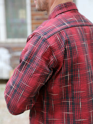 Studio d'Artisan "Midare Kasuri" Heavyweight Check Flannel Shirt – Red (5698)