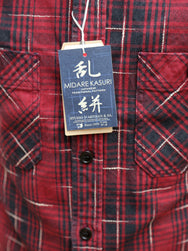 Studio d'Artisan "Midare Kasuri" Heavyweight Check Flannel Shirt – Red (5698)