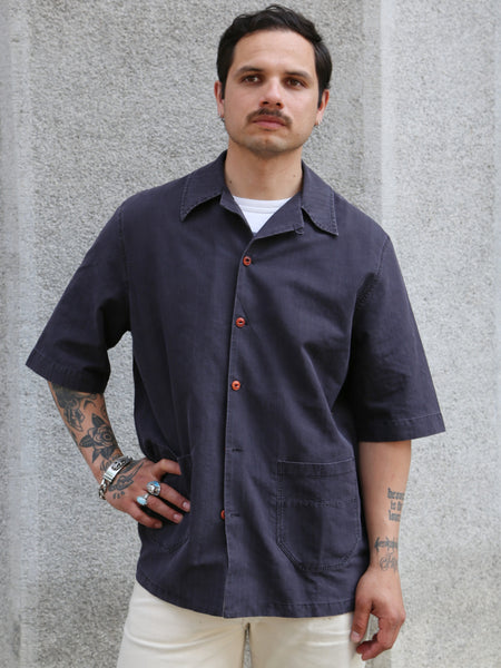 Fleurs de Bagne Cuba Shirt 2 pocket SS – Used Black (FDB-SHSS-CUBA-910-M)