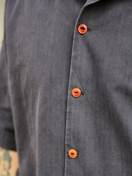 Fleurs de Bagne Cuba Shirt 2 pocket SS – Used Black (FDB-SHSS-CUBA-910-M)