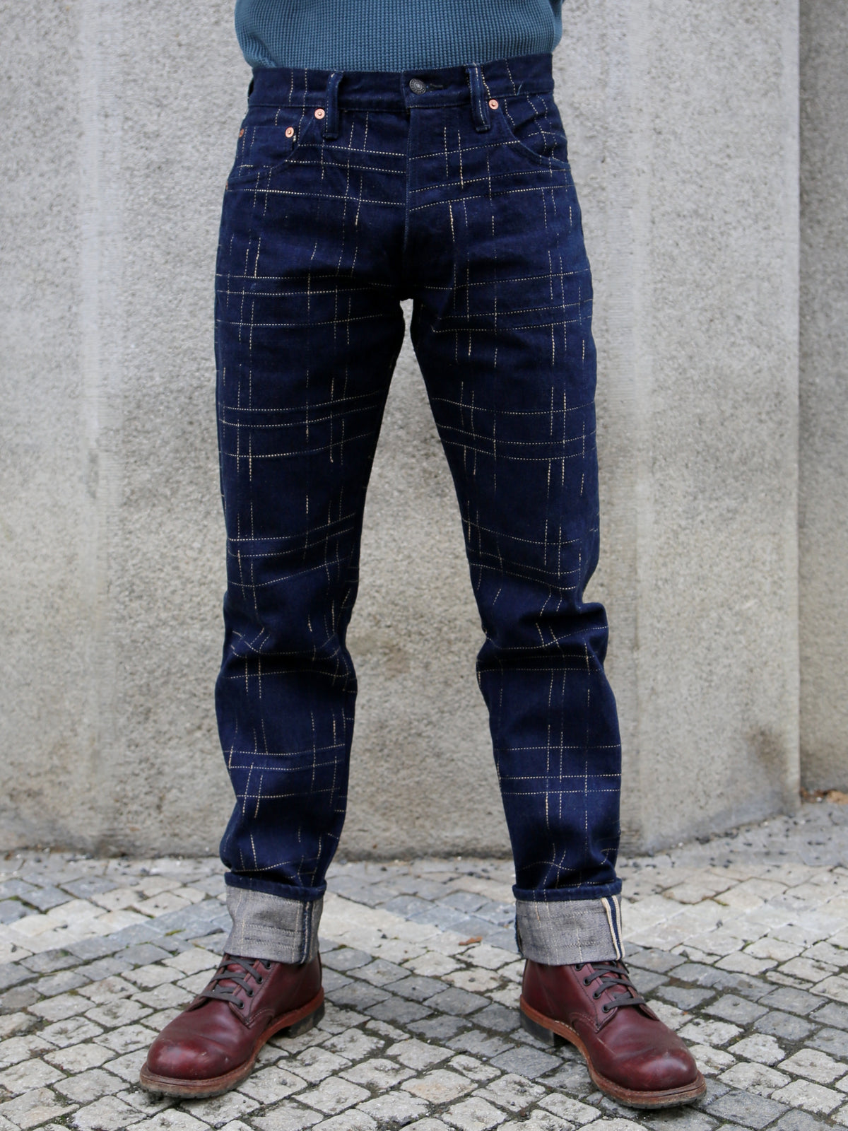 Studio D'Artisan Midare Kasuri Jeans – Indigo (D1878)
