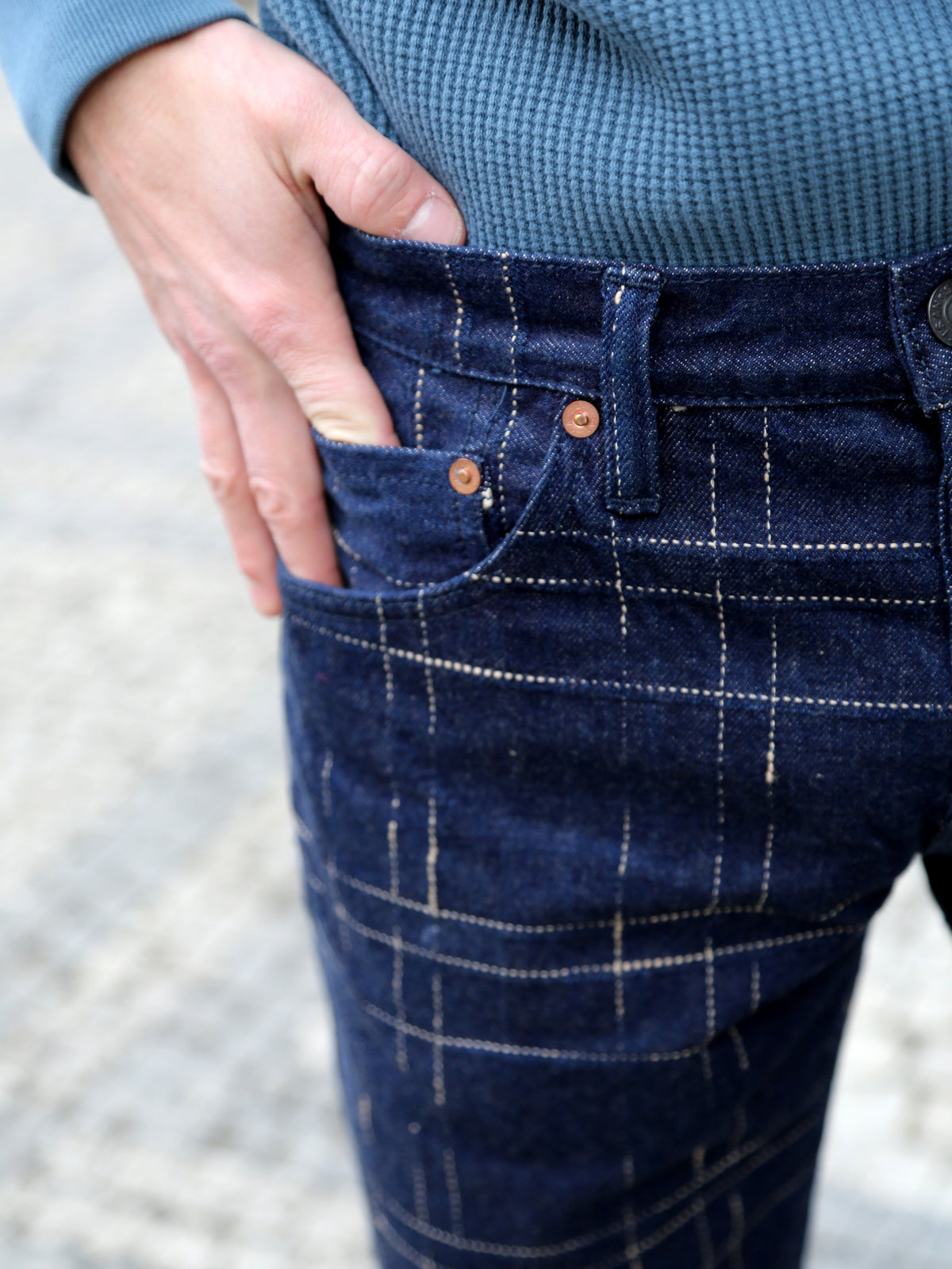 Studio D'Artisan Midare Kasuri Jeans – Indigo (D1878)