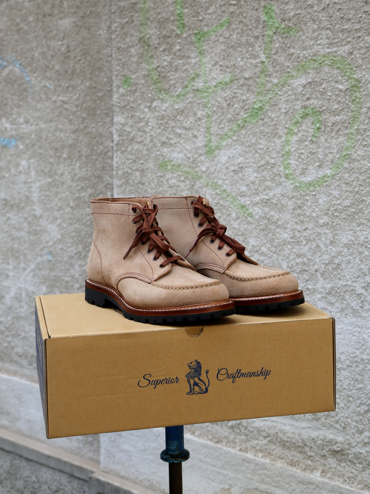 John Lofgren Chapman Boots Horween CXL – Natural Roughout (LK-047)