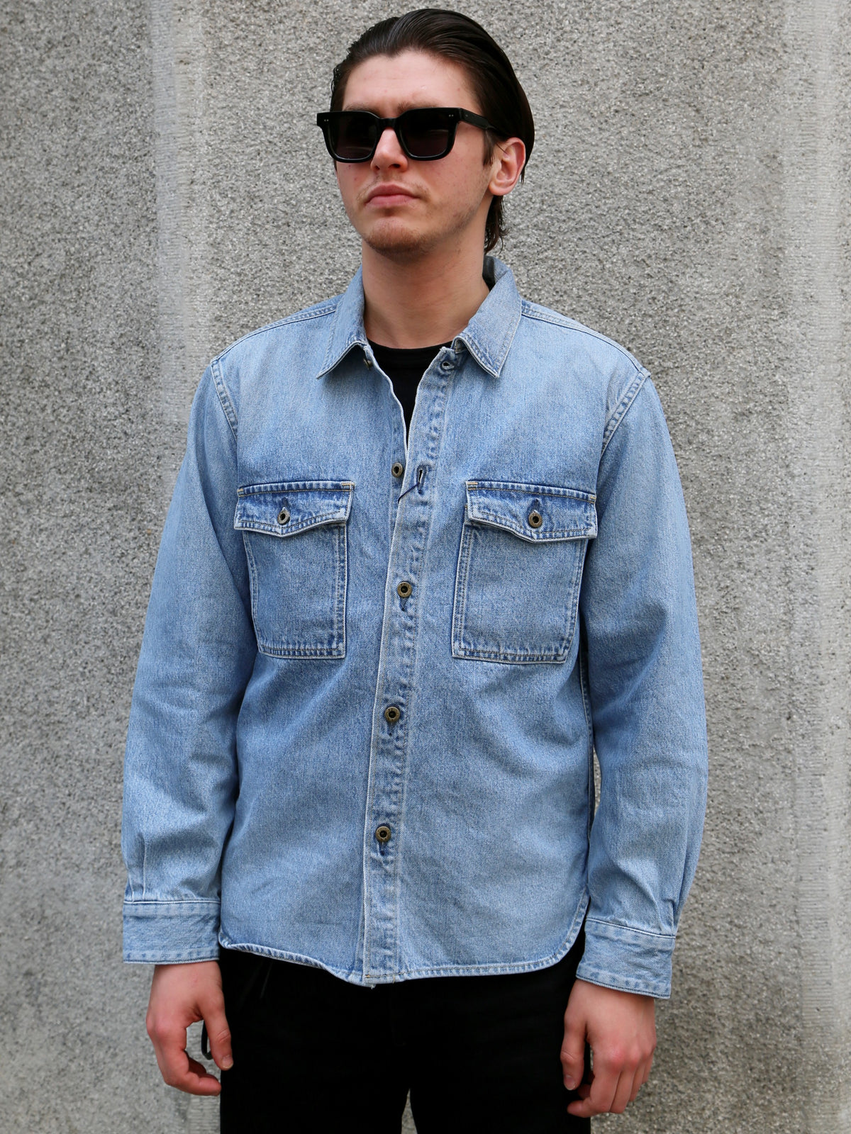 Japan Blue JBLS1018 13oz Denim CPO Shirt – Fade Wash