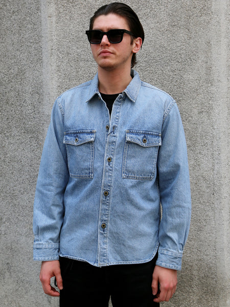 Japan Blue JBLS1018 13oz Denim CPO Shirt – Fade Wash
