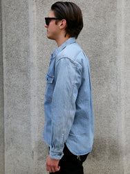 Japan Blue JBLS1018 13oz Denim CPO Shirt – Fade Wash