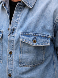 Japan Blue JBLS1018 13oz Denim CPO Shirt – Fade Wash