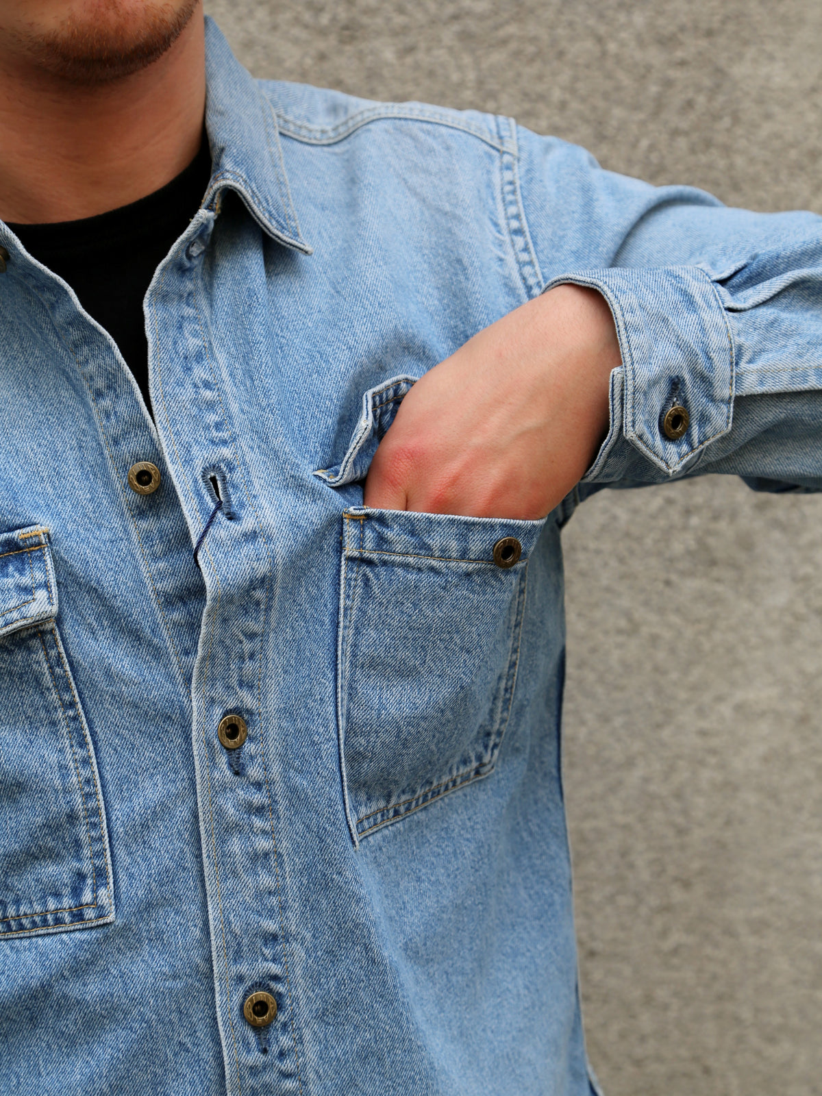 Japan Blue JBLS1018 13oz Denim CPO Shirt – Fade Wash