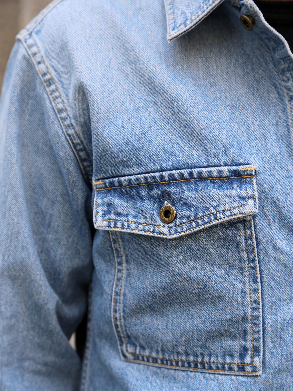 Japan Blue JBLS1018 13oz Denim CPO Shirt – Fade Wash