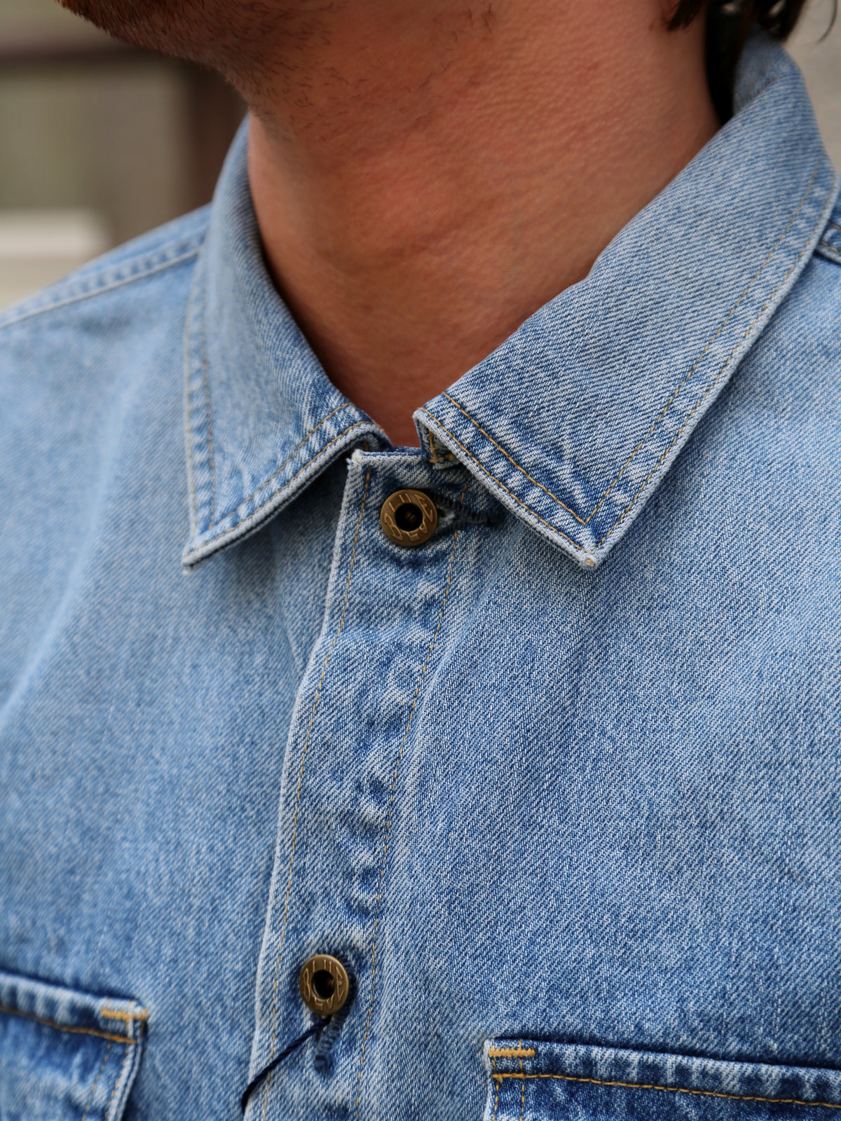 Japan Blue JBLS1018 13oz Denim CPO Shirt – Fade Wash