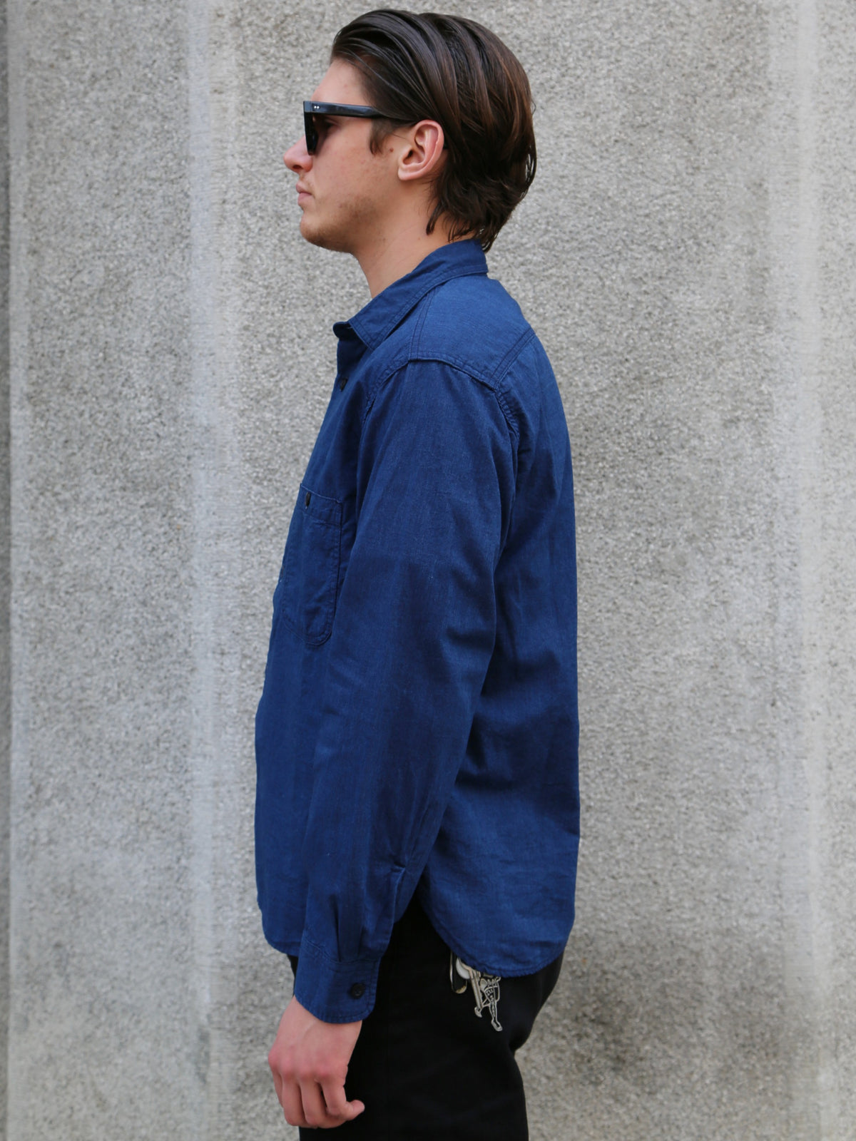 Japan Blue JBLS1016 Chambray Work Shirt – Deep Indigo