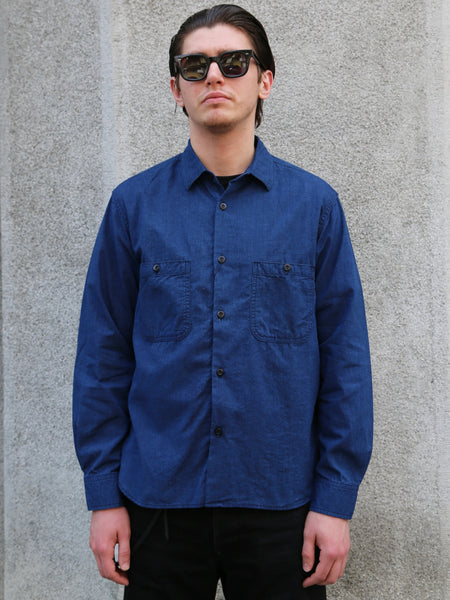 Japan Blue JBLS1016 Chambray Work Shirt – Deep Indigo
