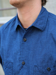 Japan Blue JBLS1016 Chambray Work Shirt – Deep Indigo