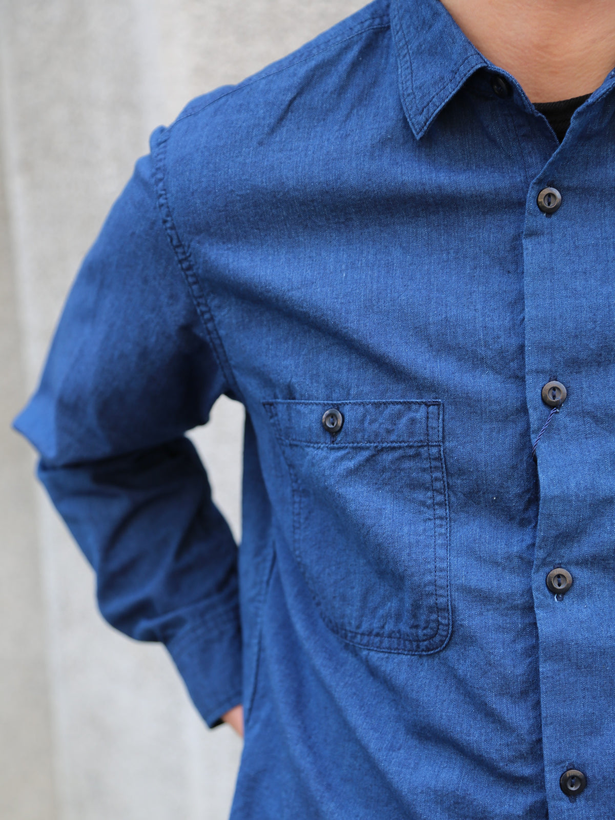 Japan Blue JBLS1016 Chambray Work Shirt – Deep Indigo
