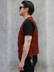 Studio D'Artisan "Amami Dorozome" Boro Jacquard Vest – Brown (4605)