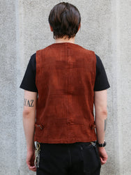 Studio D'Artisan "Amami Dorozome" Boro Jacquard Vest – Brown (4605)