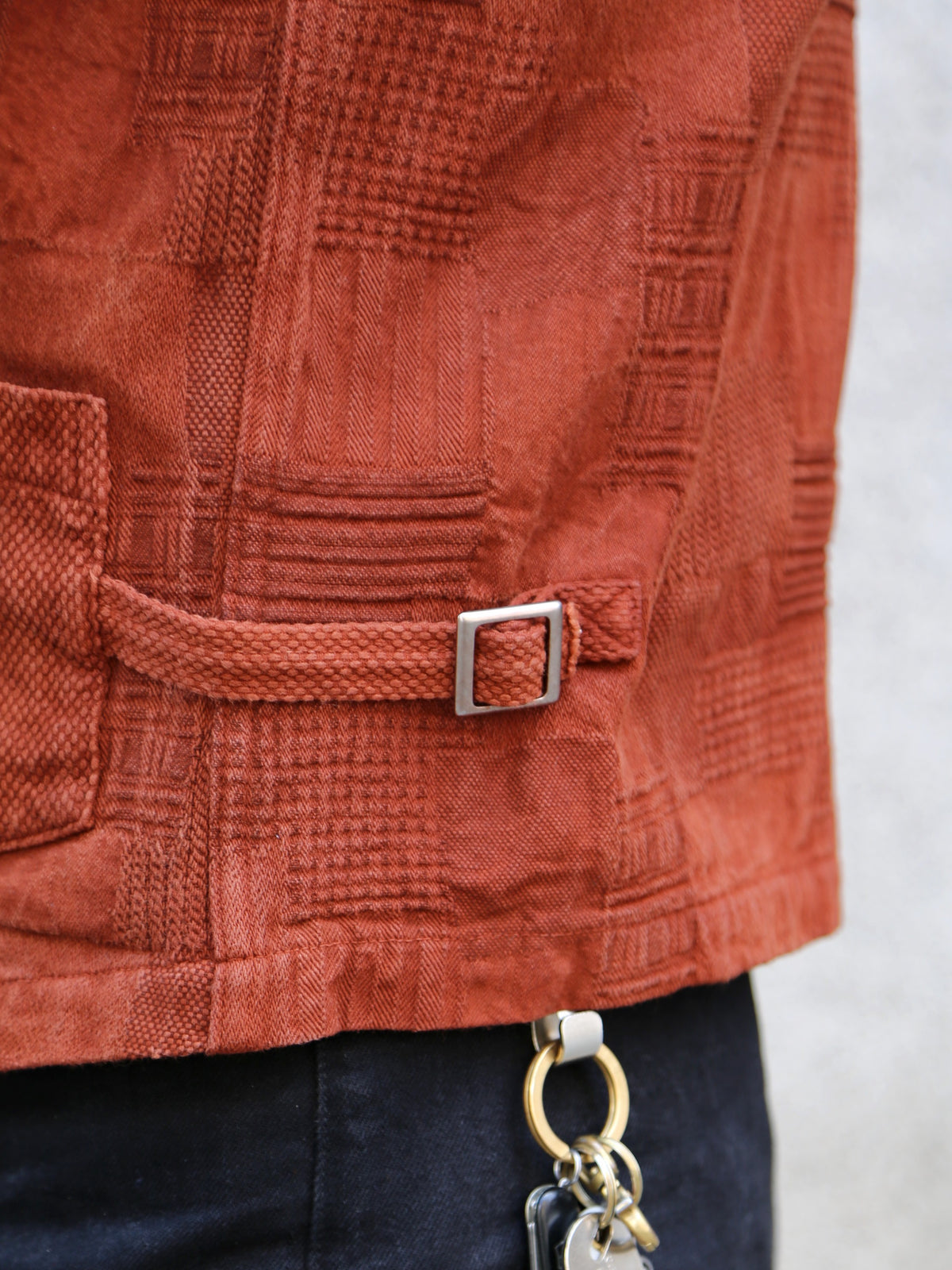 Studio D'Artisan "Amami Dorozome" Boro Jacquard Vest – Brown (4605)