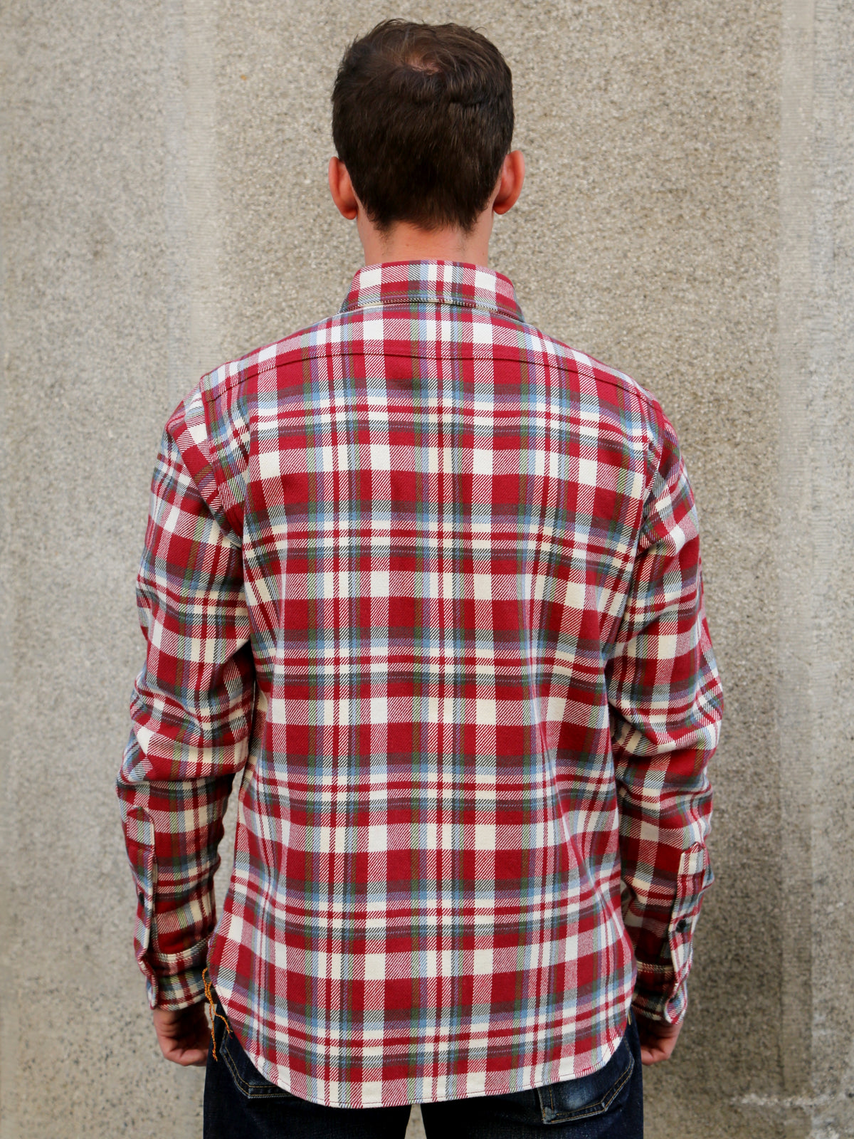 Iron Heart IHSH-371-RED Ultra Heavy Flannel Crazy Check Work Shirt - Red