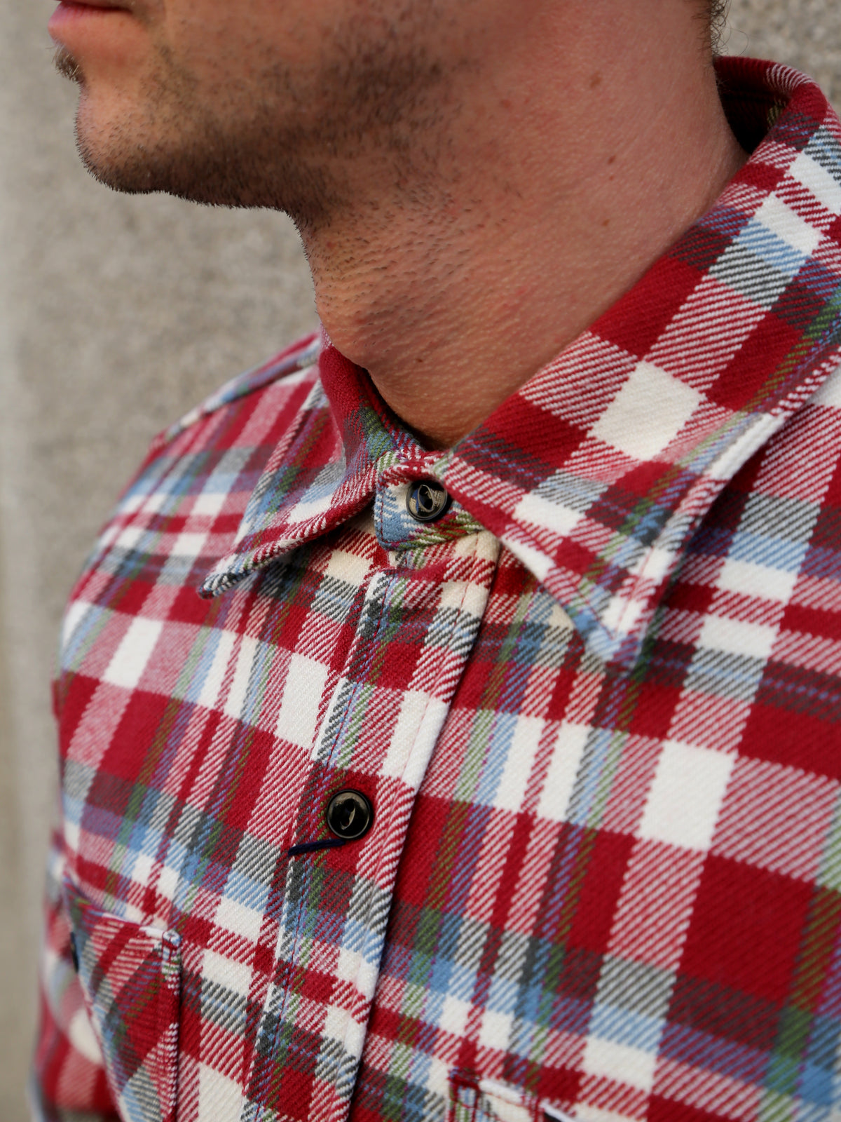 Iron Heart IHSH-371-RED Ultra Heavy Flannel Crazy Check Work Shirt - Red