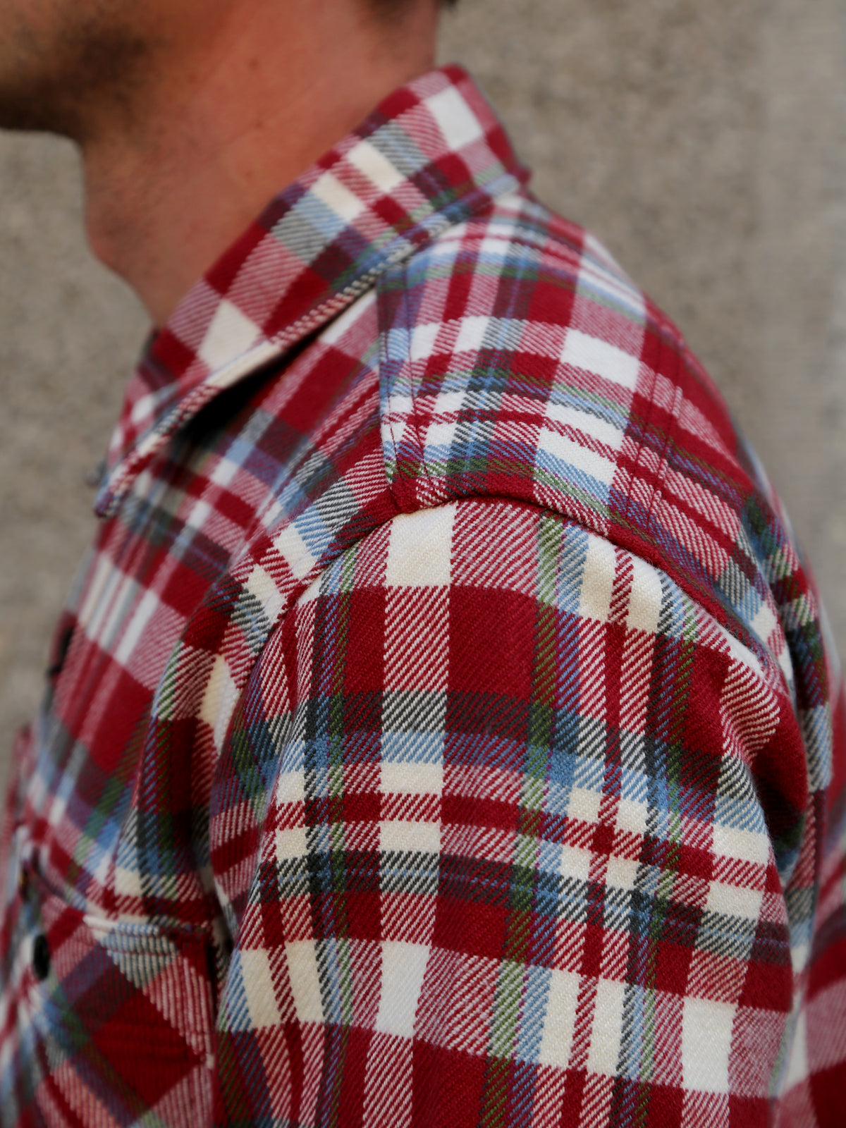 Iron Heart IHSH-371-RED Ultra Heavy Flannel Crazy Check Work Shirt - Red
