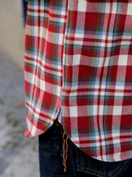 Iron Heart IHSH-371-RED Ultra Heavy Flannel Crazy Check Work Shirt - Red