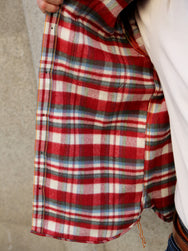Iron Heart IHSH-371-RED Ultra Heavy Flannel Crazy Check Work Shirt - Red
