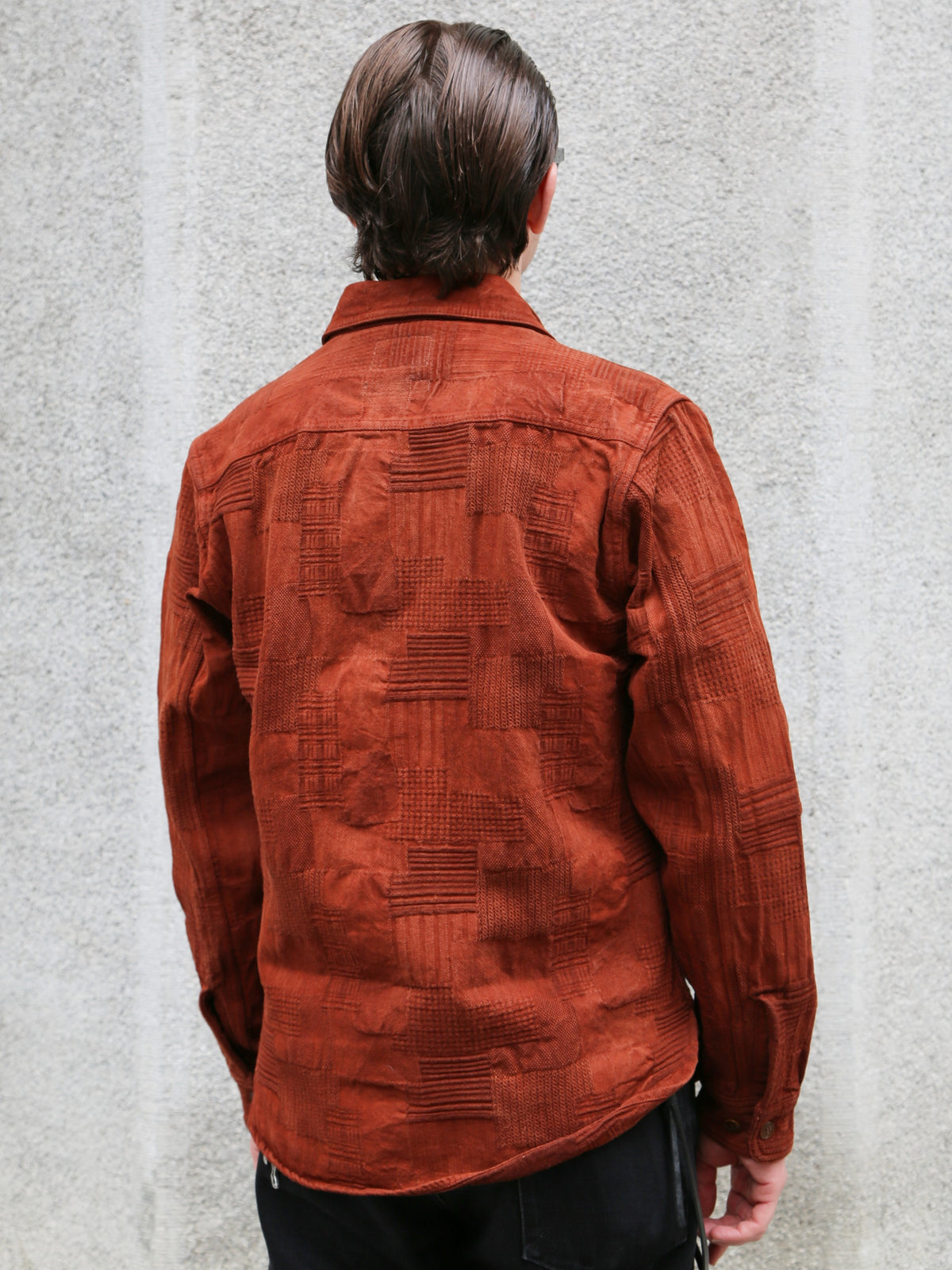 Studio D'Artisan "Amami Dorozome" Boro Jacquard Shirt – Brown (5717)