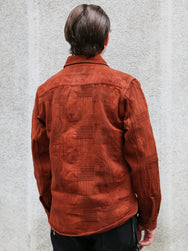 Studio D'Artisan "Amami Dorozome" Boro Jacquard Shirt – Brown (5717)