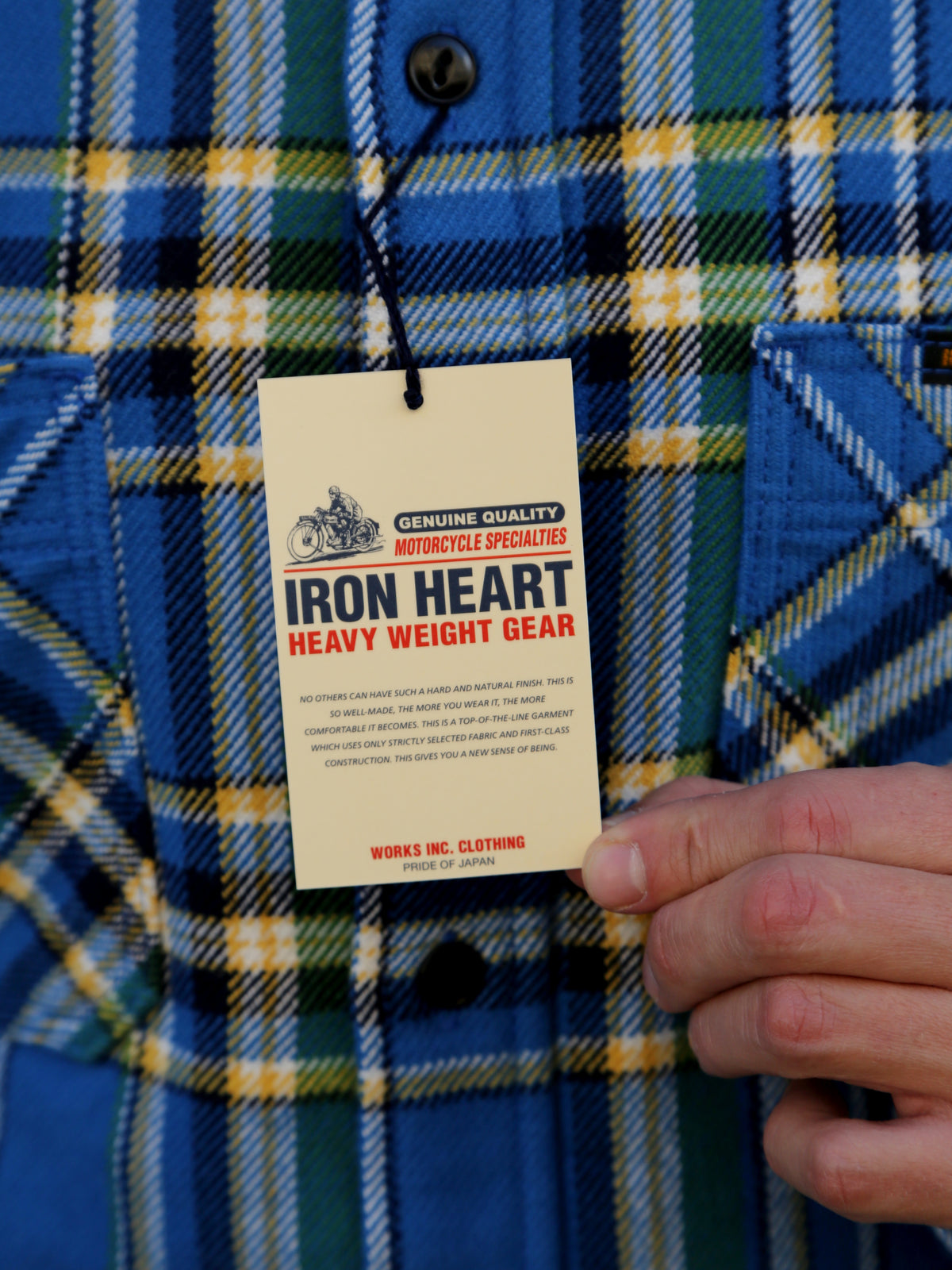 Iron Heart IHSH-376-BLU Ultra Heavy Flannel Classic Work Shirt - Blue