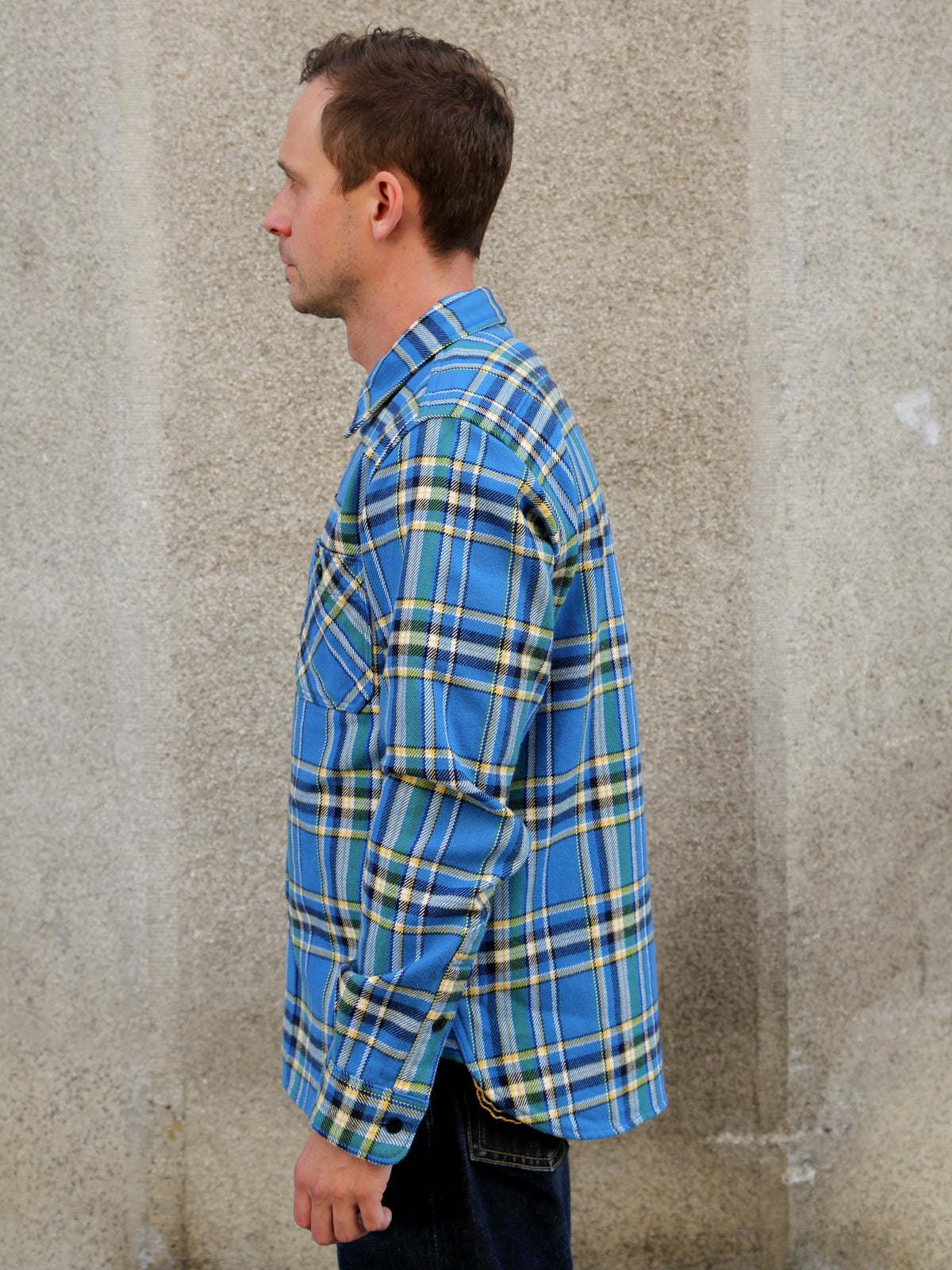 Iron Heart IHSH-376-BLU Ultra Heavy Flannel Classic Work Shirt - Blue