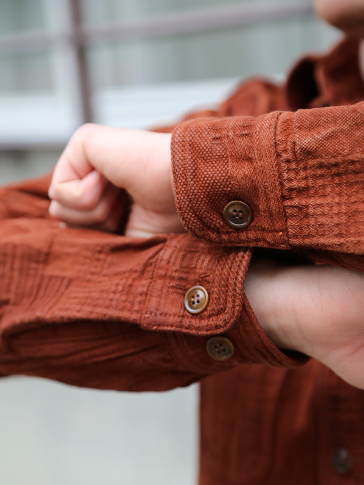 Studio D'Artisan "Amami Dorozome" Boro Jacquard Shirt – Brown (5717)