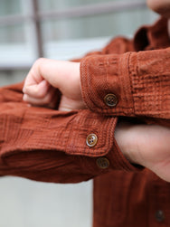 Studio D'Artisan "Amami Dorozome" Boro Jacquard Shirt – Brown (5717)