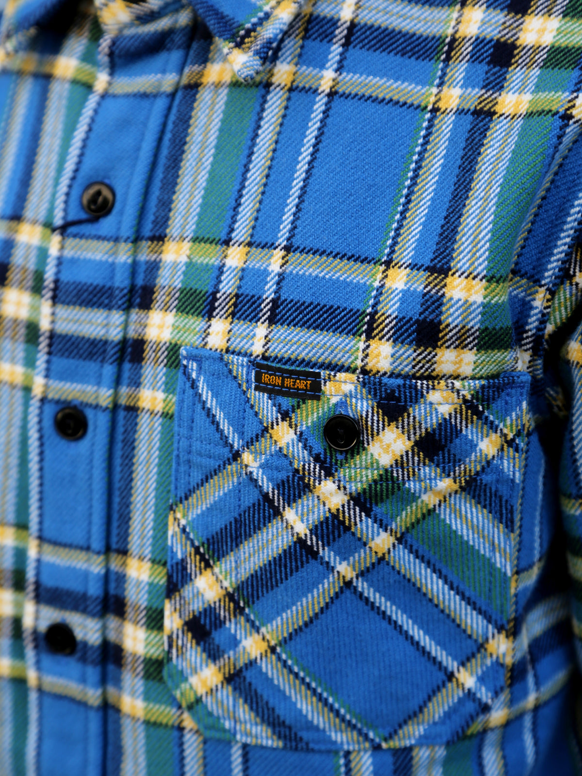 Iron Heart IHSH-376-BLU Ultra Heavy Flannel Classic Work Shirt - Blue