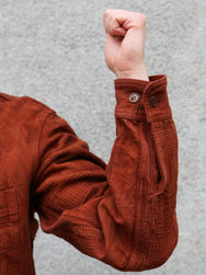 Studio D'Artisan "Amami Dorozome" Boro Jacquard Shirt – Brown (5717)