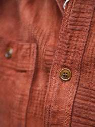 Studio D'Artisan "Amami Dorozome" Boro Jacquard Shirt – Brown (5717)