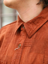 Studio D'Artisan "Amami Dorozome" Boro Jacquard Shirt – Brown (5717)