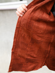 Studio D'Artisan "Amami Dorozome" Boro Jacquard Shirt – Brown (5717)