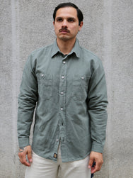 Indigofera McAllen Cotton/Linen Canvas Shirt – Sage Green (6295-464-01)