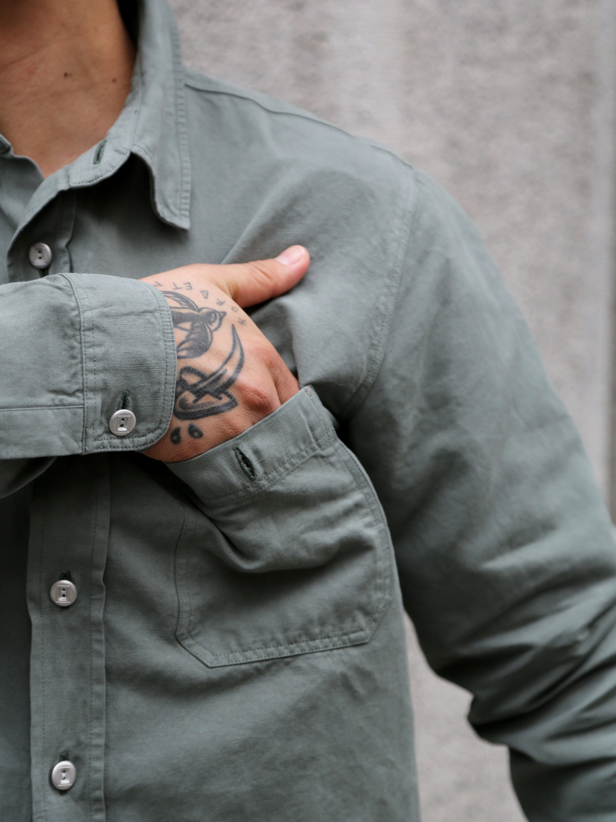 Indigofera McAllen Cotton/Linen Canvas Shirt – Sage Green (6295-464-01)