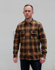 Stevenson Overall Highroller Plaid Shirt - Mustard X Brown (HR1-MB)