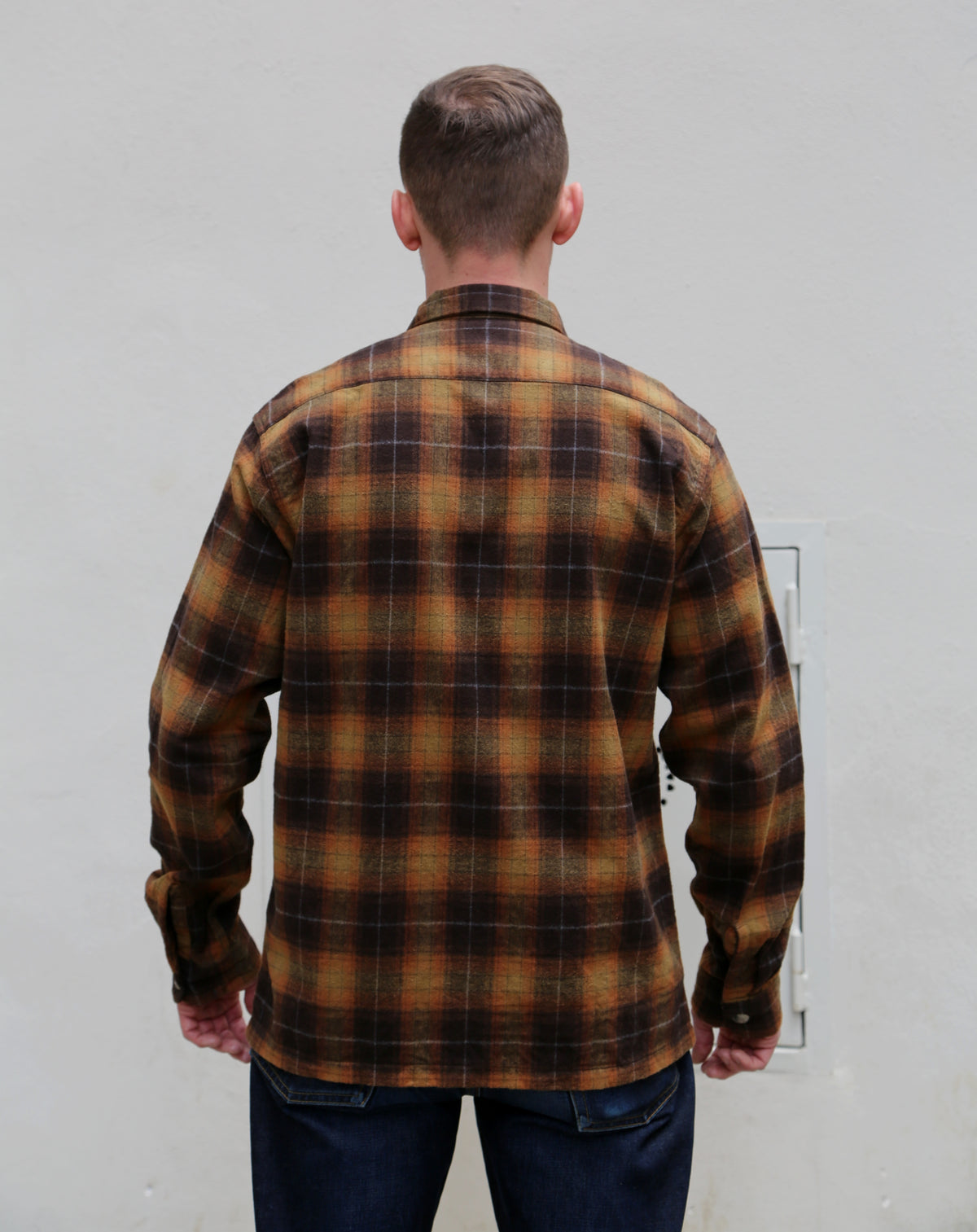Stevenson Overall Highroller Plaid Shirt - Mustard X Brown (HR1-MB)