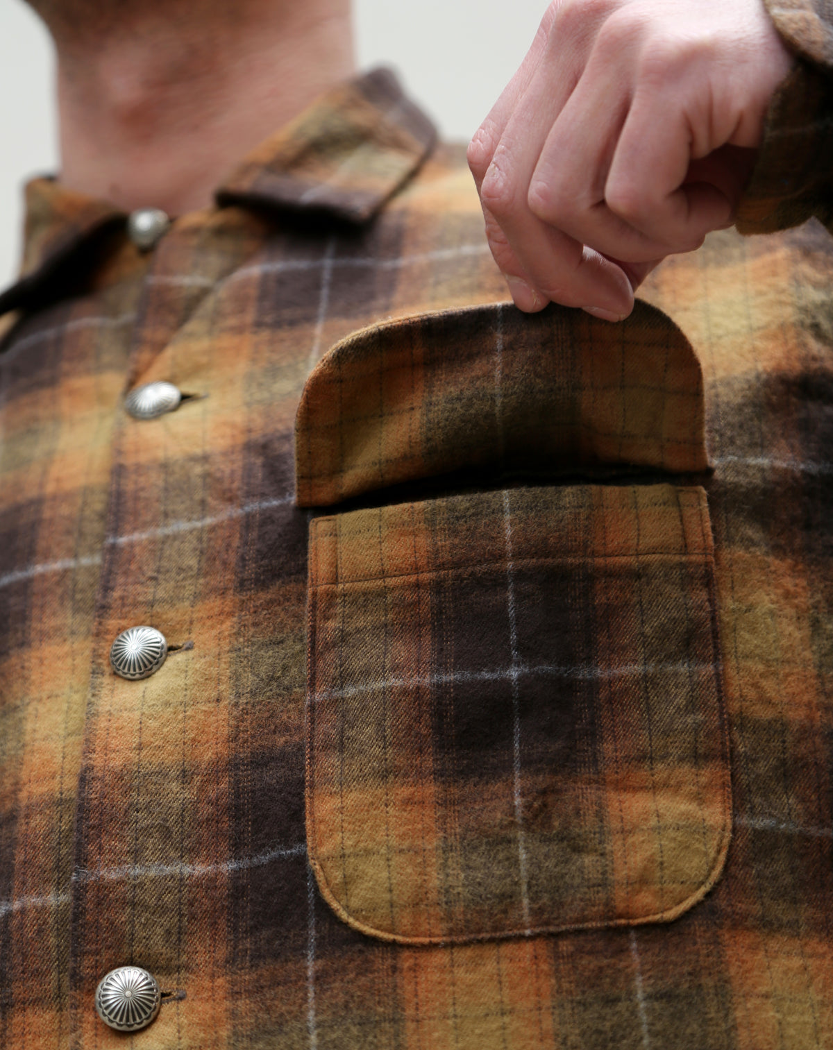 Stevenson Overall Highroller Plaid Shirt - Mustard X Brown (HR1-MB)