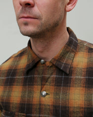 Stevenson Overall Highroller Plaid Shirt - Mustard X Brown (HR1-MB)