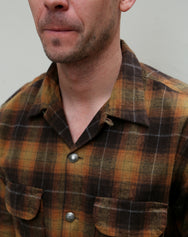 Stevenson Overall Highroller Plaid Shirt - Mustard X Brown (HR1-MB)